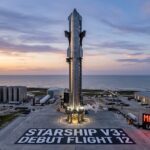 SpaceX Starship V3 megarocket on Launch Pad 2 at Starbase Texas for its May 2026 debut.